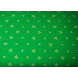 10cm Jersey Sterne Gelbgrün auf Grün  (Grundpreis € 16,00/m)